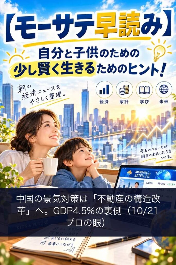 【モーサテ早読み】中国の不動産不況は、いつまで続く？「日本化」は避けられるのか（10/19 プロの眼）